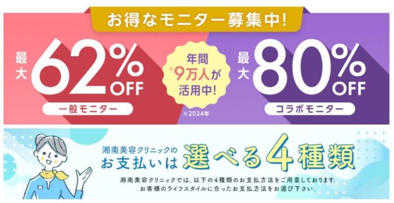 湘南美容外科クリニックがモニター募集