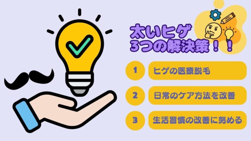 太いヒゲの３つの解決策